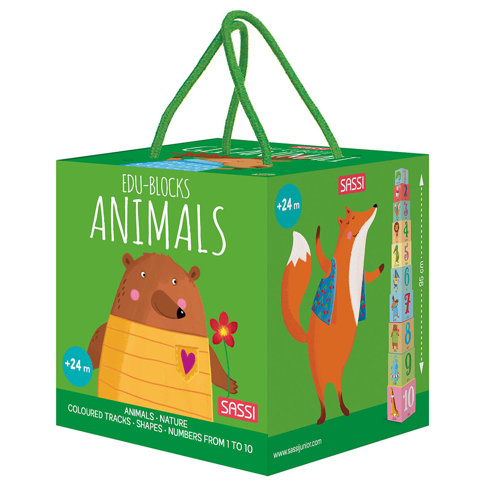 Sassi Junior - Edu-Blocks Stacking Toy - Animals