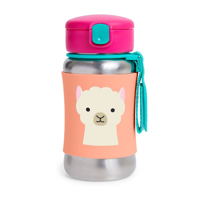 SkipHop Zoo Stainless Steel Straw Bottle - Llama - 350ml