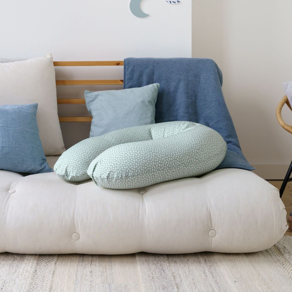 Doomoo - Buddy Nursing Pillow - Green with Clouds