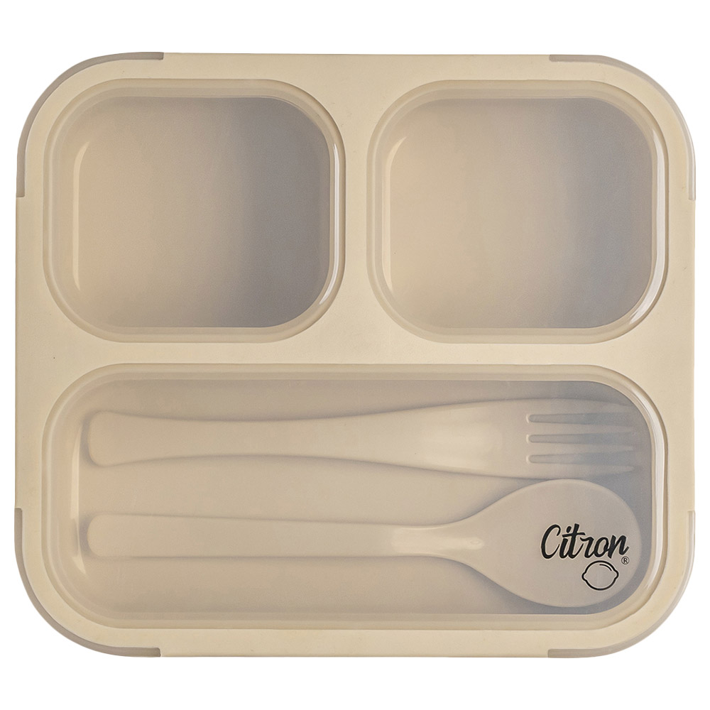 Citron - Lunchbox With Fork And Spoon Beige
