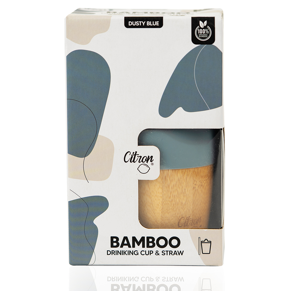 Citron - Organic Bamboo Cup with Lids - Dusty Blue - 180ml