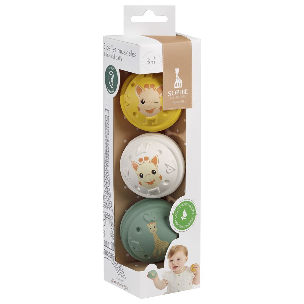 Sophie La Girafe - Musical Balls 3 Pc 5 Senses - Multicolor