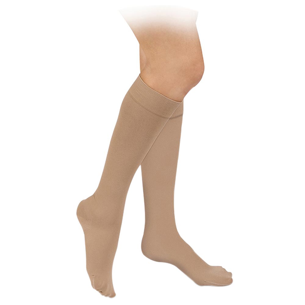Go Silver - Knee Length Closed Toe Socks Class 2 - Nude