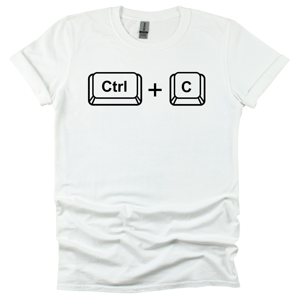 ماتشينغ فاميلي أوتفيتس - تي شيرت للرجال - كنترول سي - ابيض