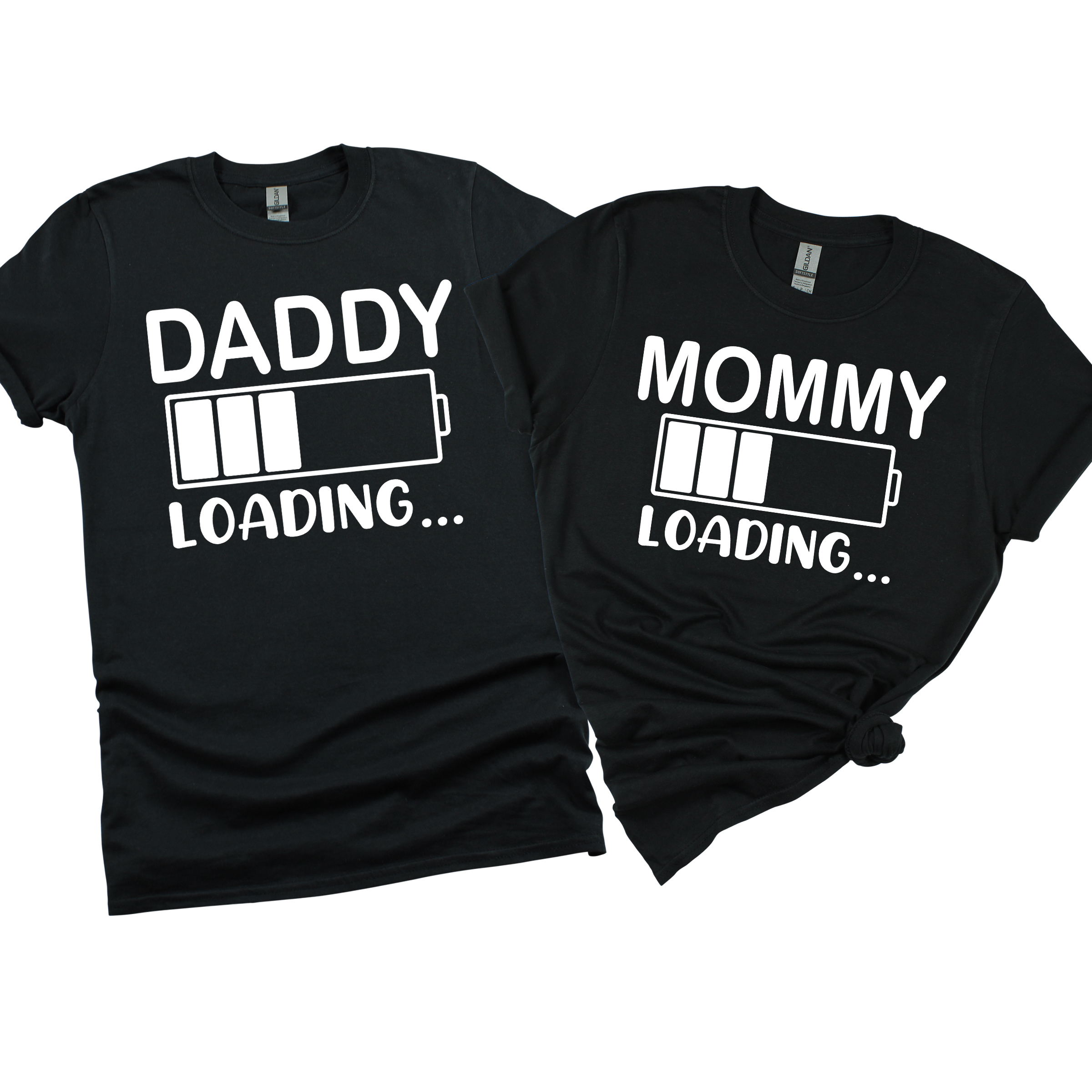 Matching Family Outfits - Mommy "Loading.." T-Shirt - Black