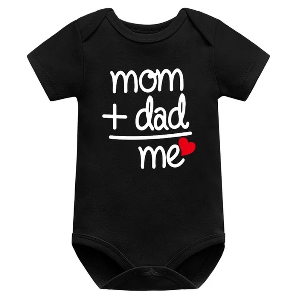 Matching Family Baby Bodysuit - White/Black - 4 Pcs
