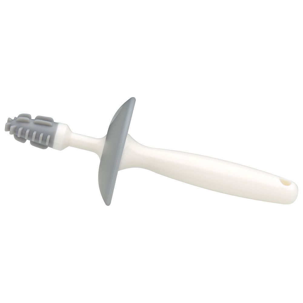 Mininor - Infant to Toddler Toobrush Training Set - 3pcs - White/Grey