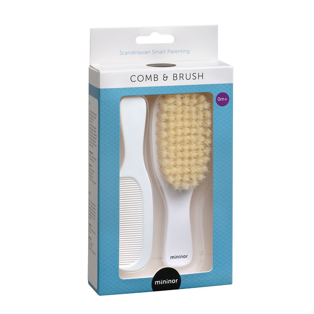 Mininor - Baby Comb & Brush -  0M+ - White