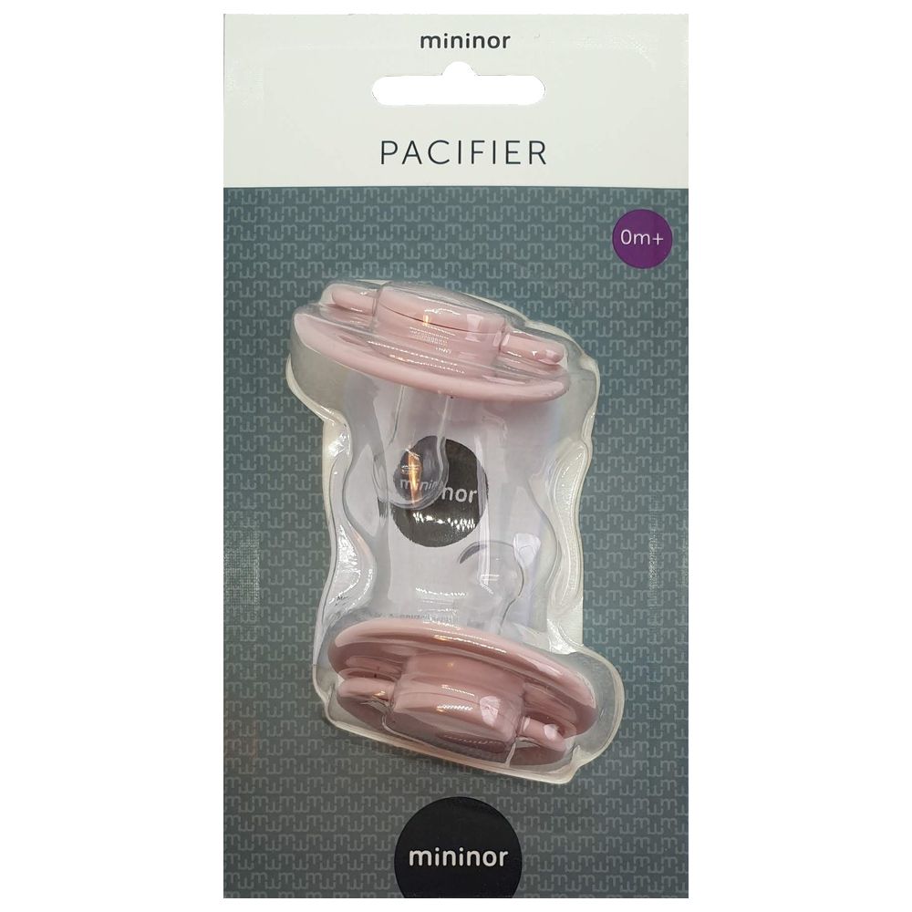 Mininor - Round Pacifier Silicone - 0M+ - 2pcs - Rose