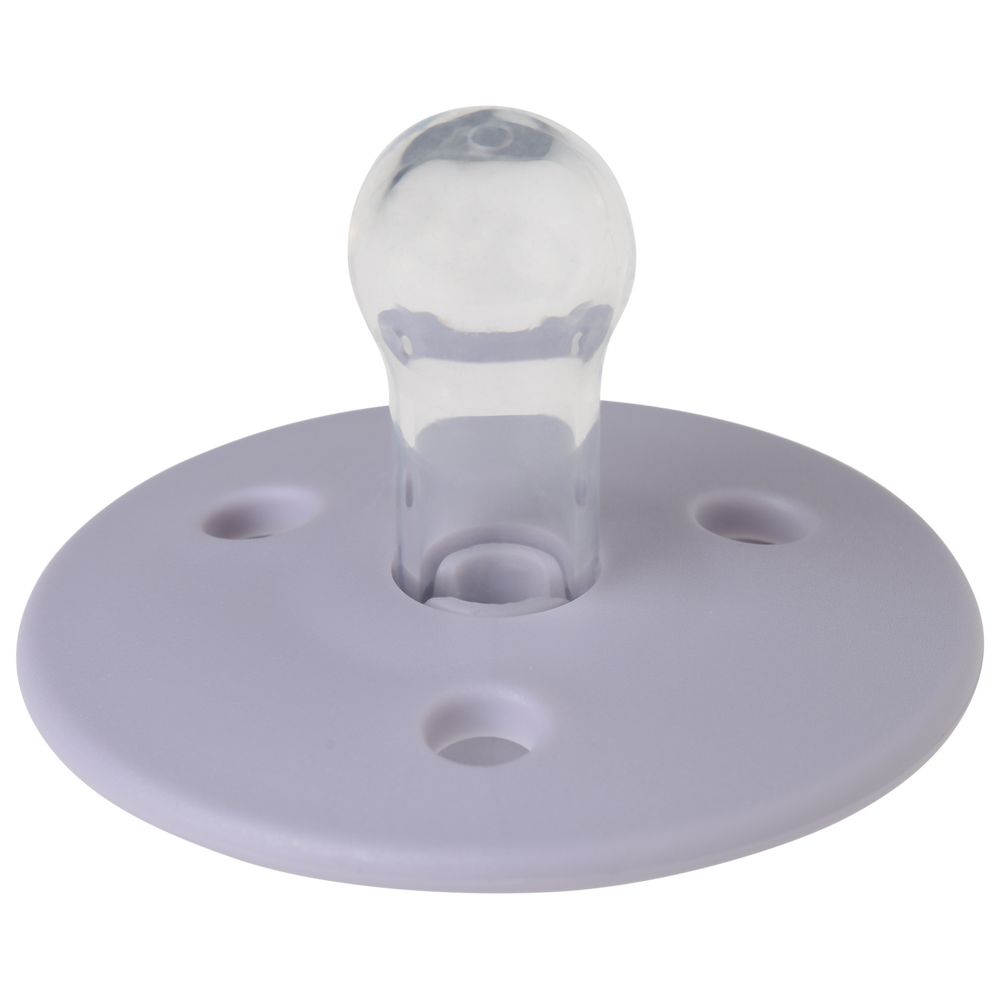 Mininor - Round Pacifier Silicone - 0M+ - Lilac Flower