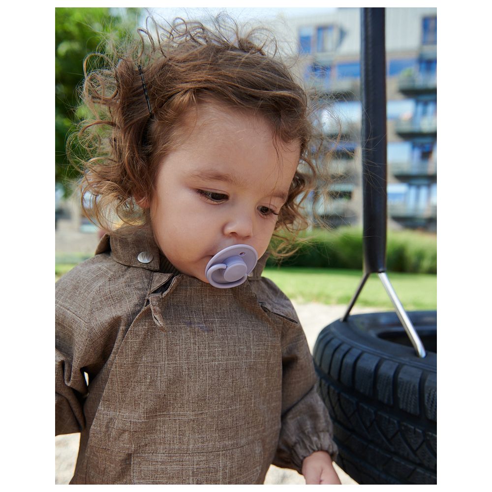 Mininor - Round Pacifier Silicone - 0M+ - Lilac Flower