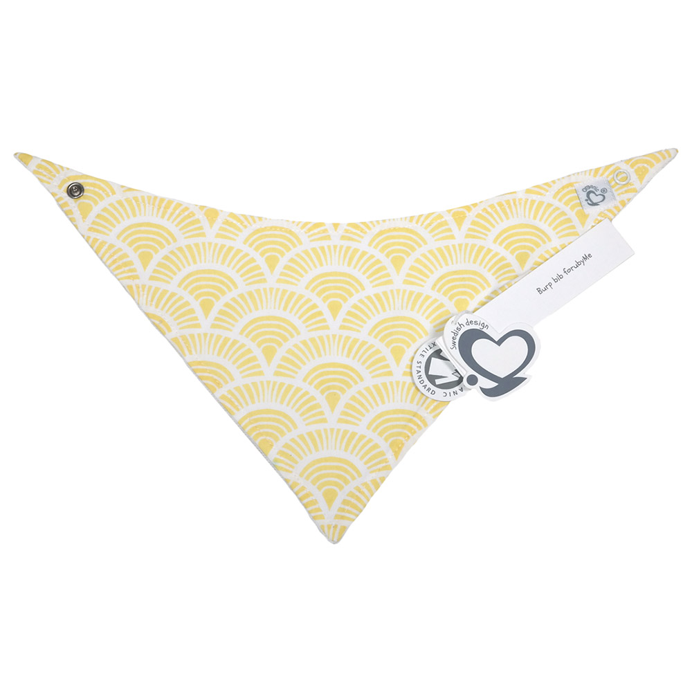 Me - Art Deco Organic Burp Bib - Yellow
