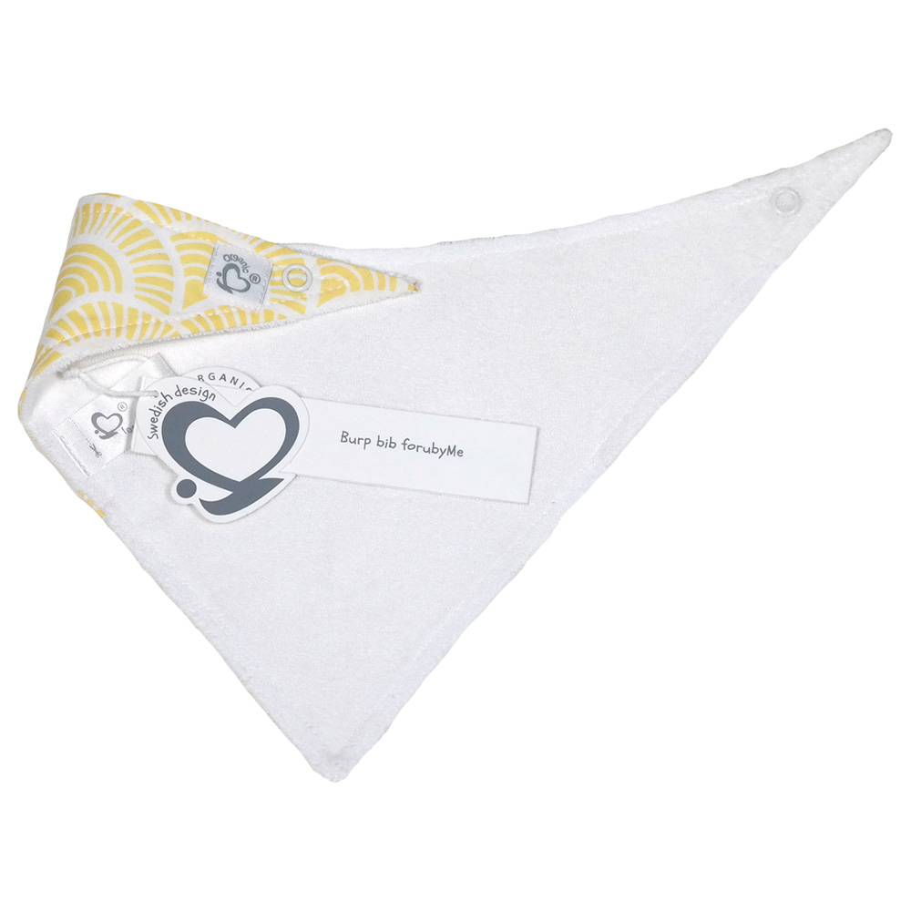 Me - Art Deco Organic Burp Bib - Yellow