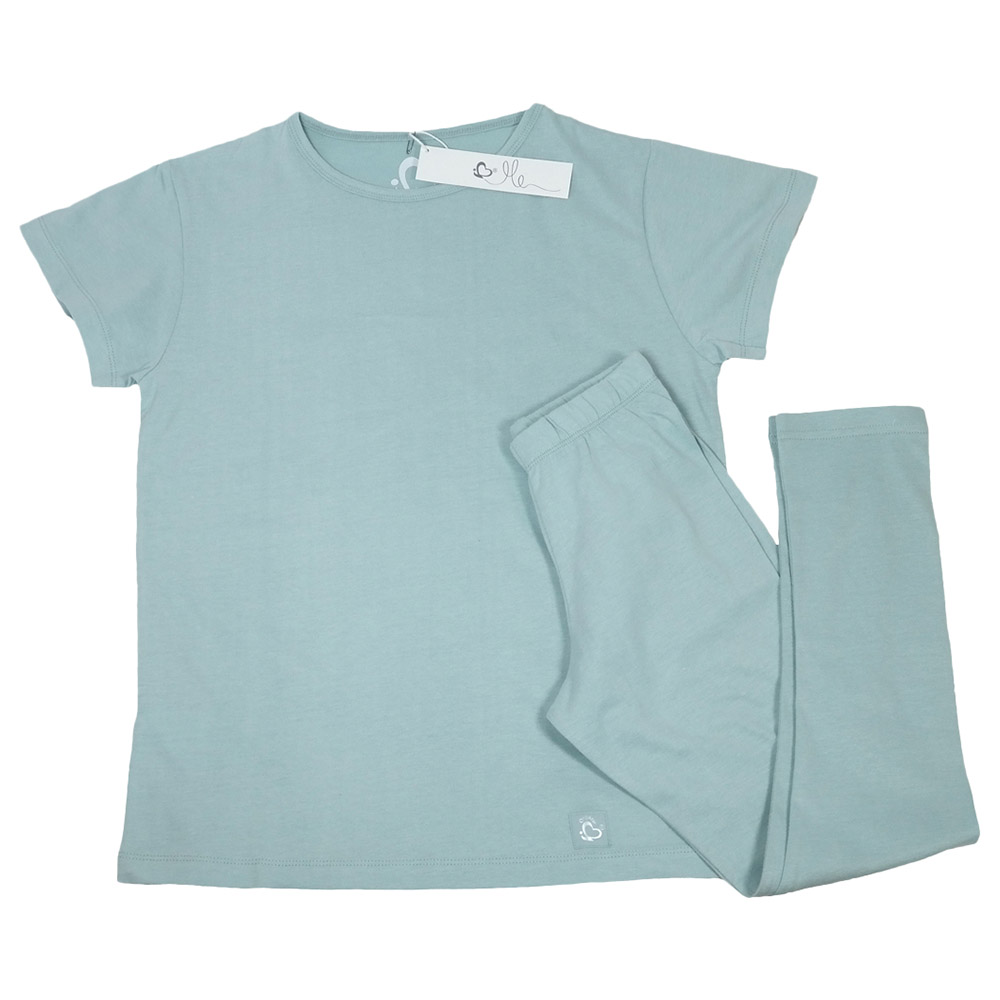 Me Organic Oversized T-Shirt & Bottoms Set - Ether