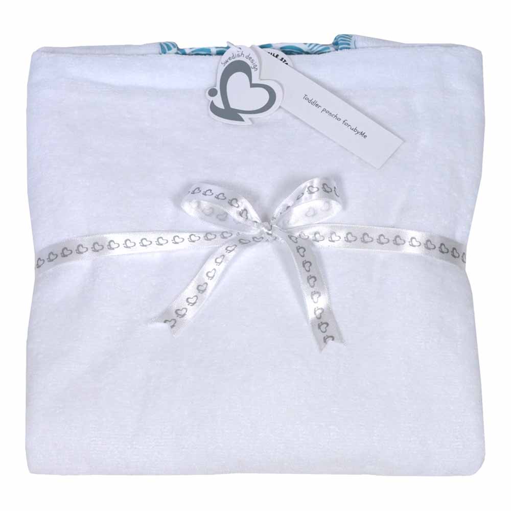 Me - Organic Toddler Poncho Art Deco - Blue