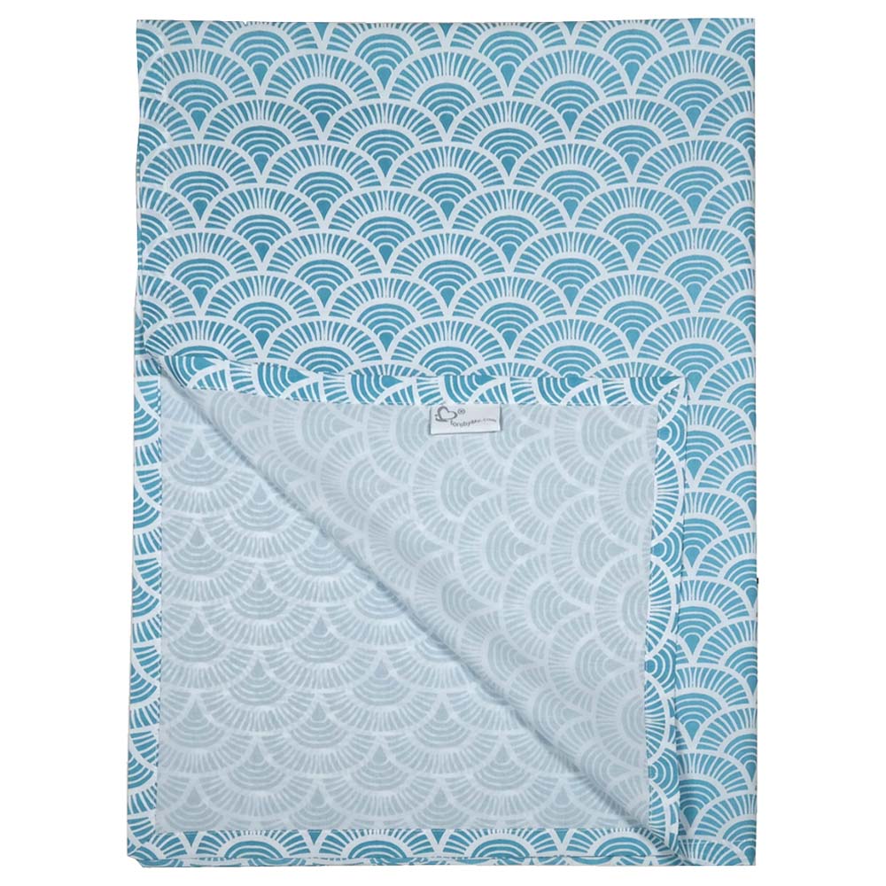 Me Organic Baby Sheet - Art Deco - Blue