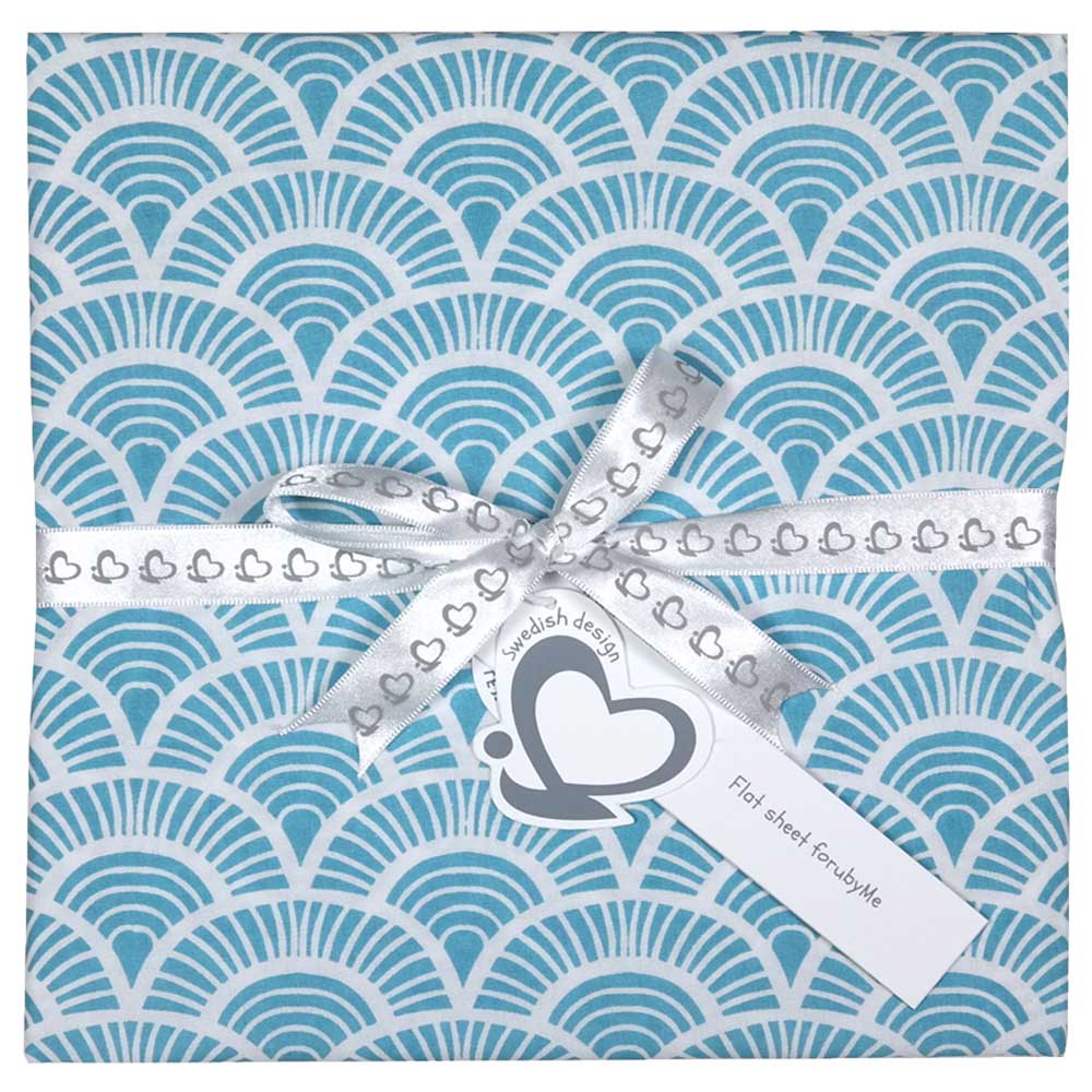 Me Organic Baby Sheet - Art Deco - Blue