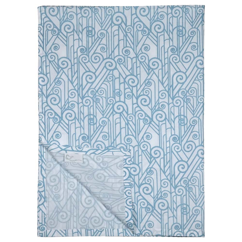 Me Organic Baby Sheet Vintage Spirals - Vintage Blue