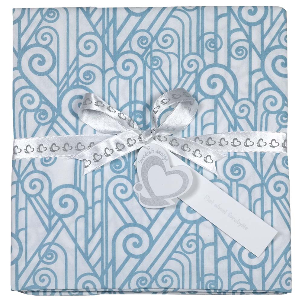 Me Organic Baby Sheet Vintage Spirals - Vintage Blue