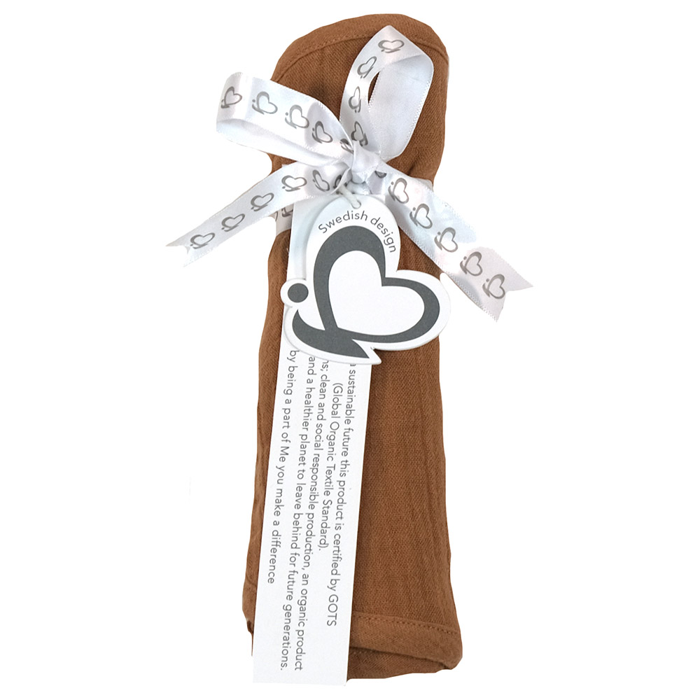 Me - 2pc-Set Organic Crinkle Muslin Shaped Burp Towel - Mocca