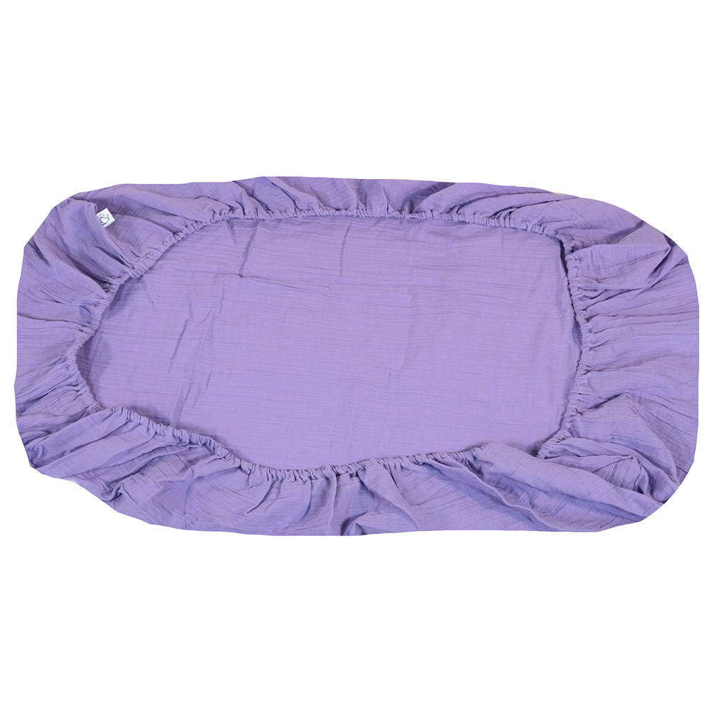 Me Organic Crinkle Muslin Fitted Crib Sheet - Purple