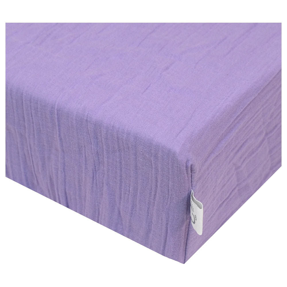 Me Organic Crinkle Muslin Fitted Crib Sheet - Purple