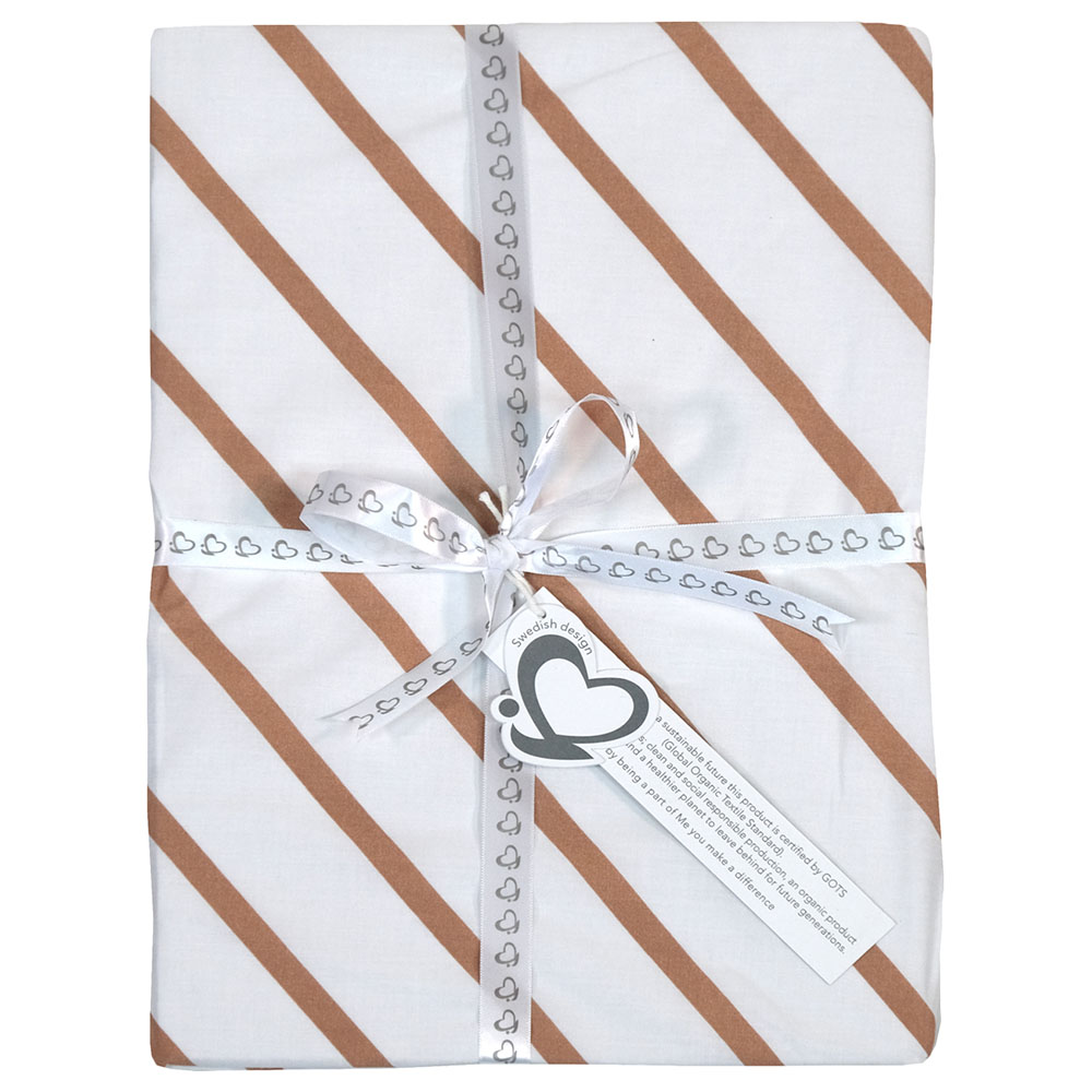 Me Organic Fitted Baby Sheet - Stripy Me - Mocca