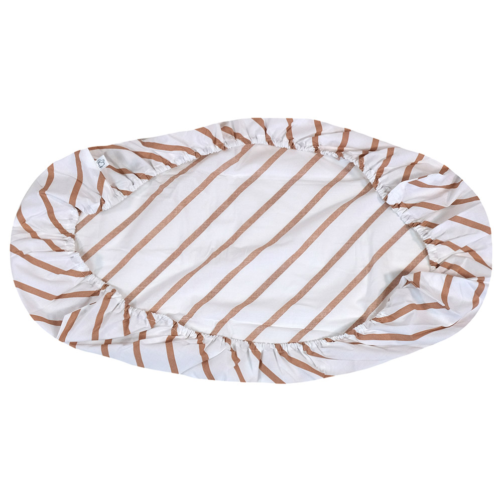 Me Organic Fitted Baby Sheet - Stripy Me - Mocca