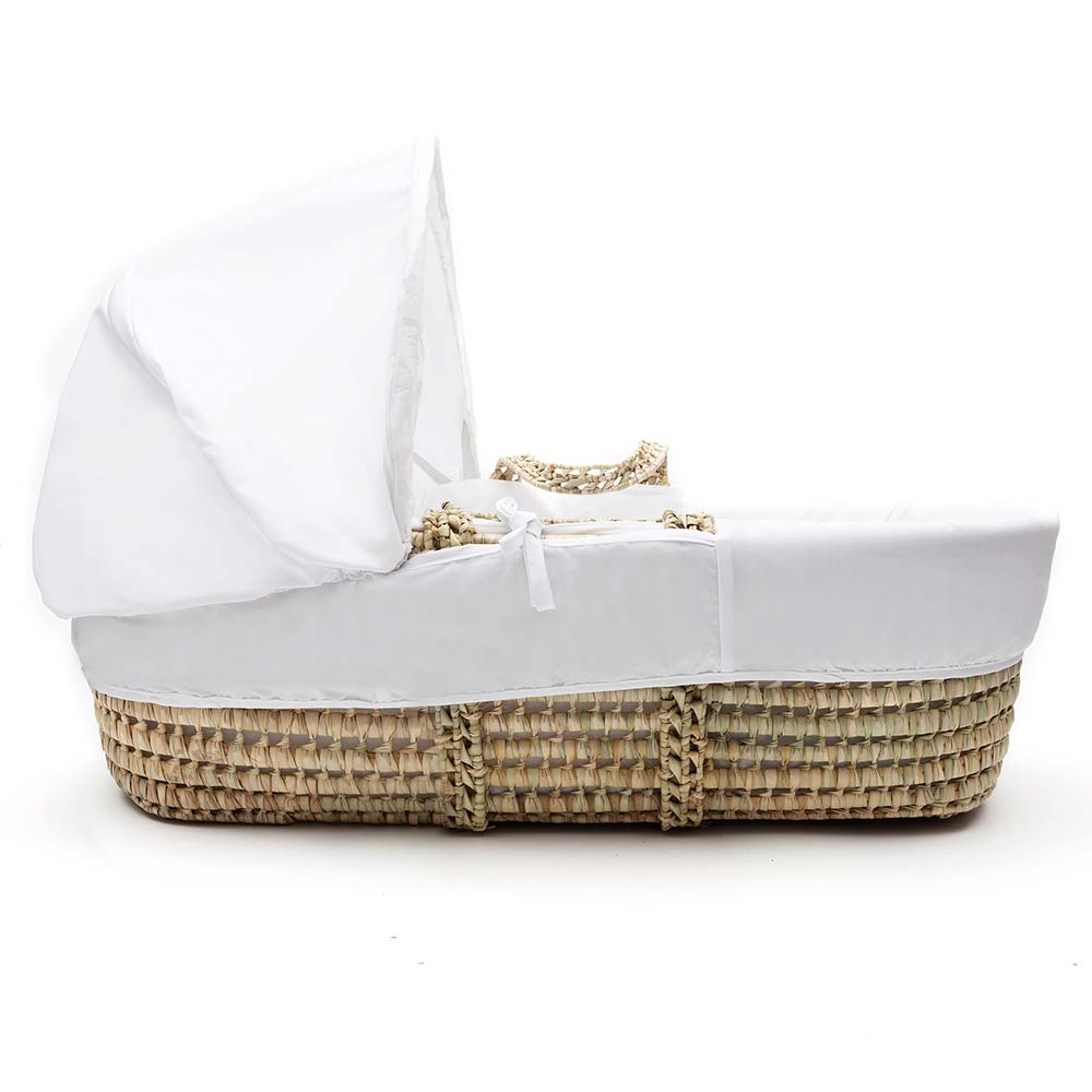 Kinder Valley Teddy Wash Day Palm Moses Basket - White