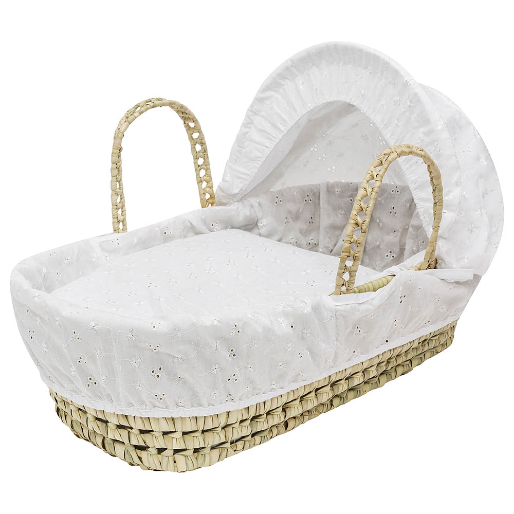 Kinder Valley Palm Moses Basket Toy for Baby Doll - White