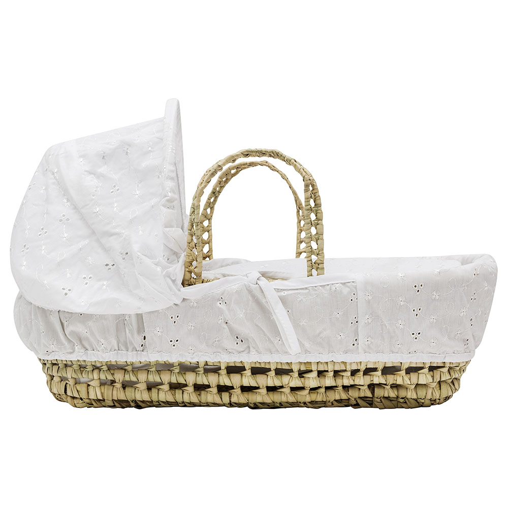 Kinder Valley Palm Moses Basket Toy for Baby Doll - White