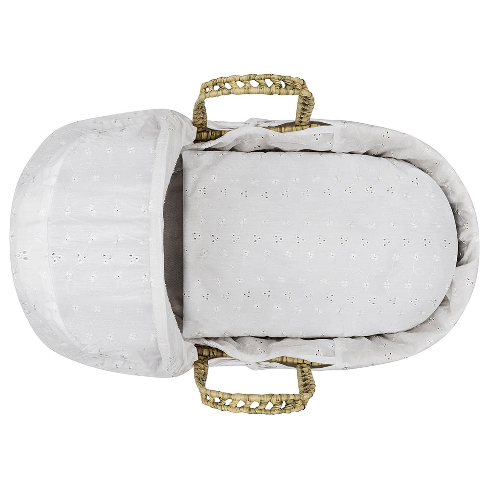 Kinder Valley Palm Moses Basket Toy for Baby Doll - White
