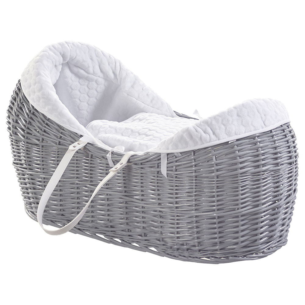 Kinder Valley White Honeycomb Grey Pod Moses Basket