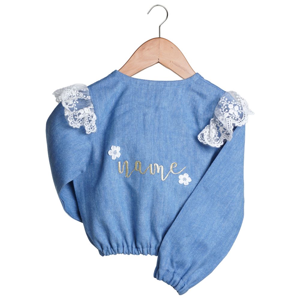 Mi Dulce An'ya Customized Lace Jacket for Girls - Denim