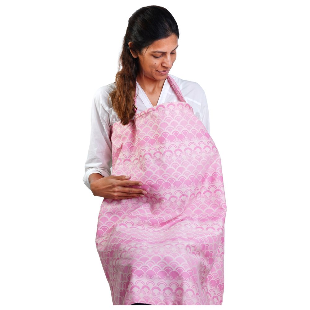 Mi Dulce An'Ya - Hand Printed Baby Nursing Apron - Pink