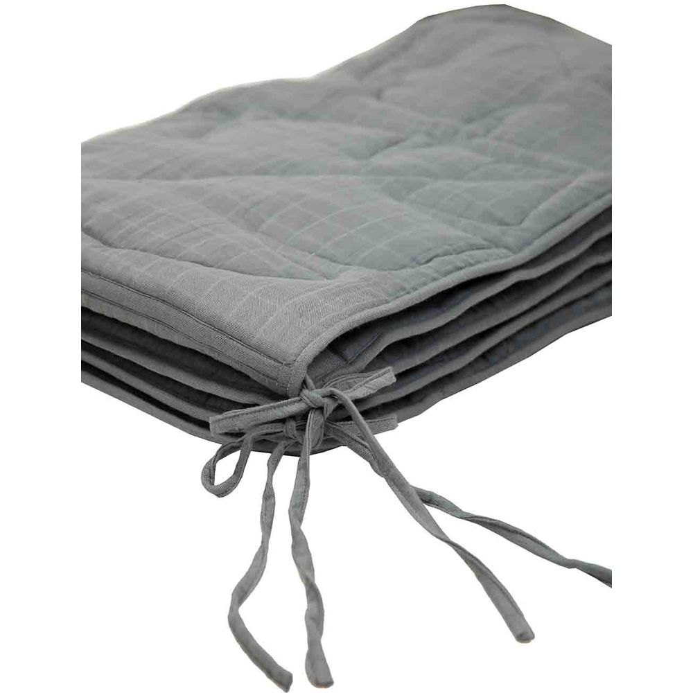 Mi Dulce An'ya Organic Fern Quilted Cot Bumper - Grey