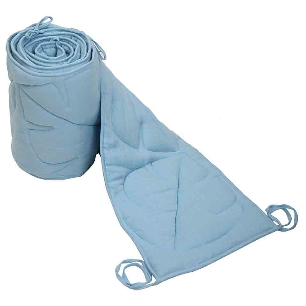 Mi Dulce An'ya Organic Fern Quilted Cot Bumper - Blue