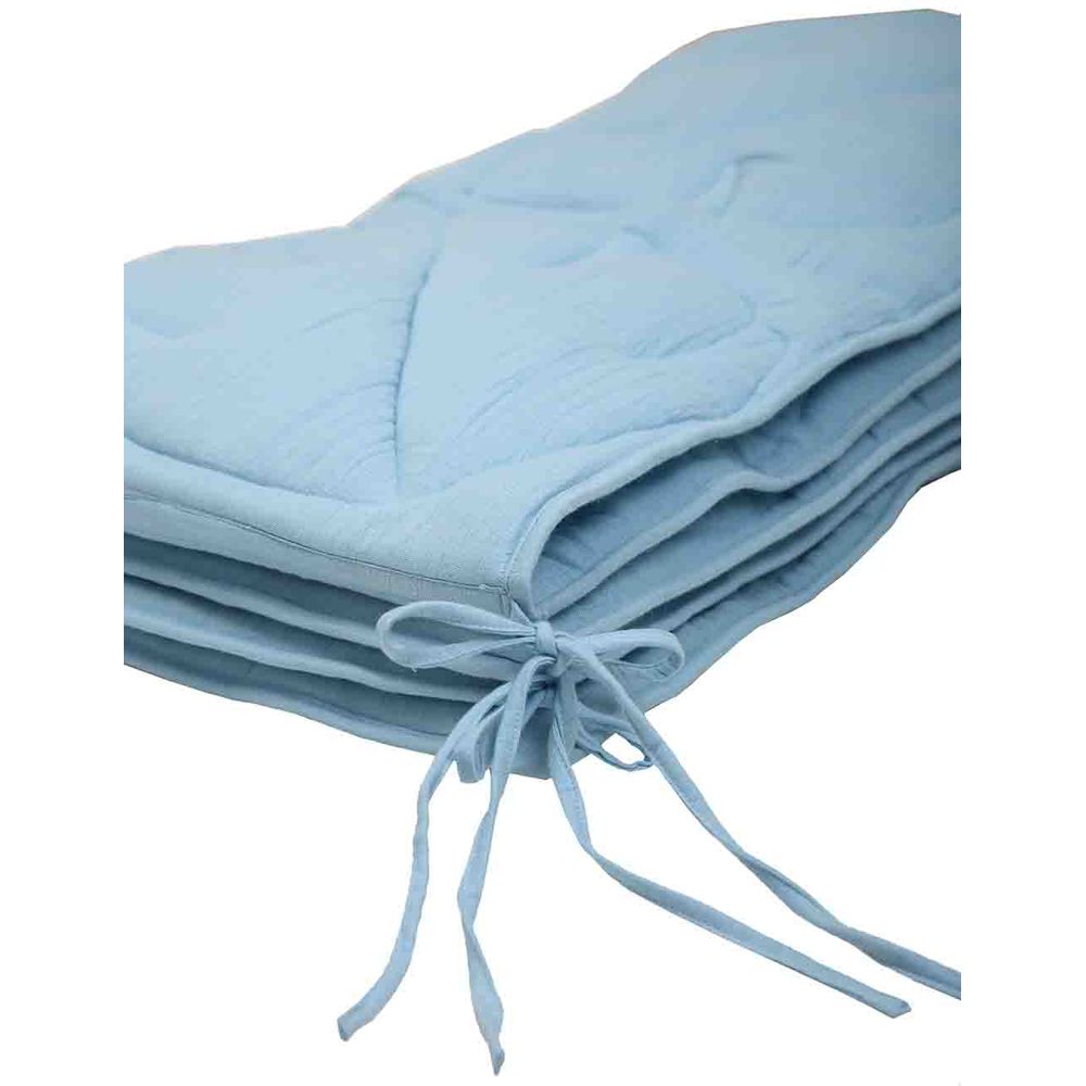 Mi Dulce An'ya Organic Fern Quilted Cot Bumper - Blue