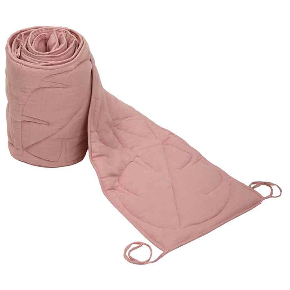 Mi Dulce An'ya Organic Fern Quilted Cot Bumper - Pink