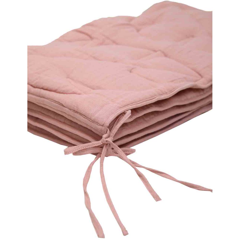 Mi Dulce An'ya Organic Fern Quilted Cot Bumper - Pink