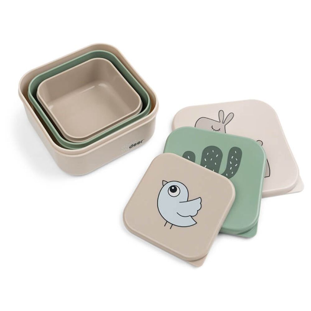 Done By Deer - Snack Box Set Lalee - 3pcs - Sand