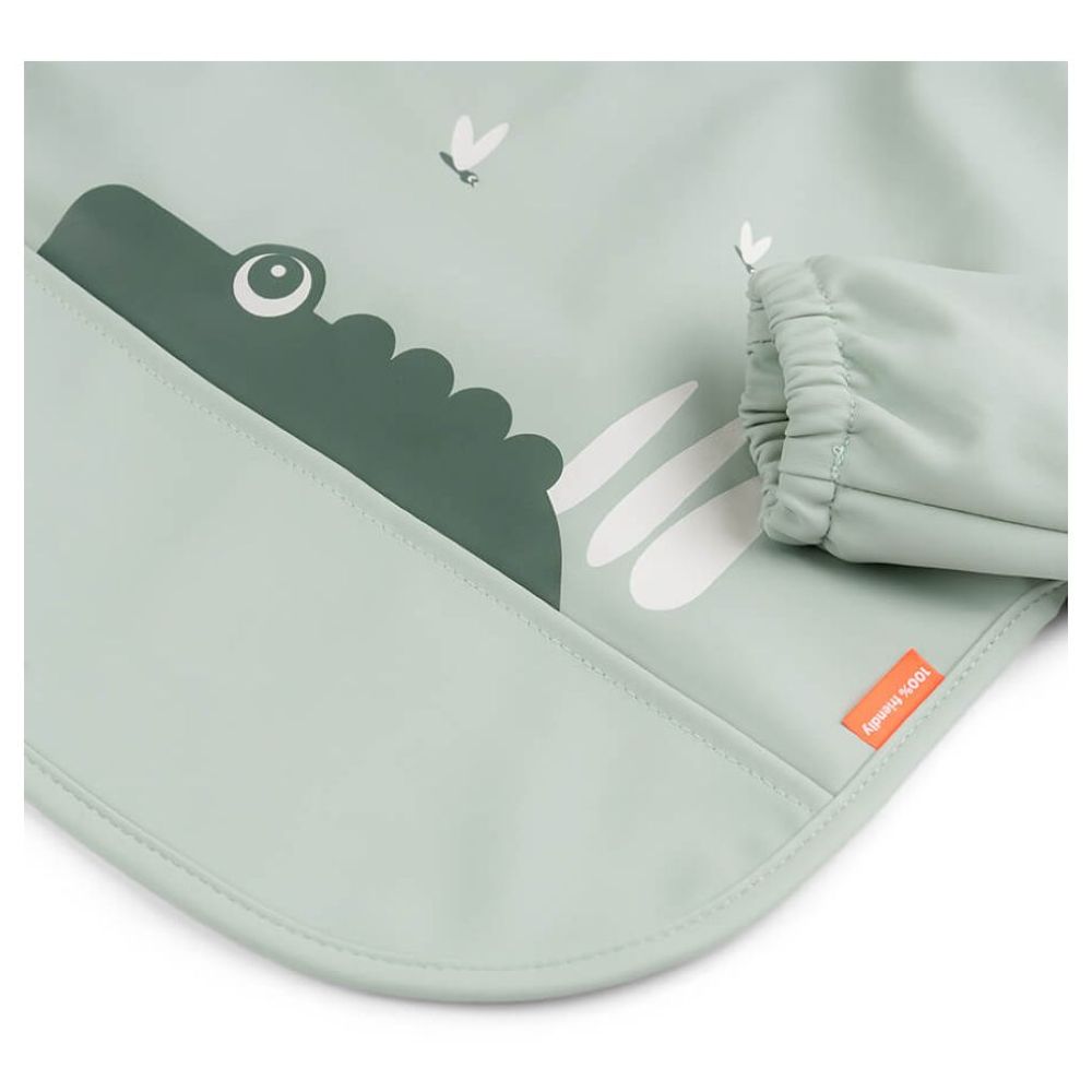 Done By Deer - Sleeved Pocket Bib - Croco - Green