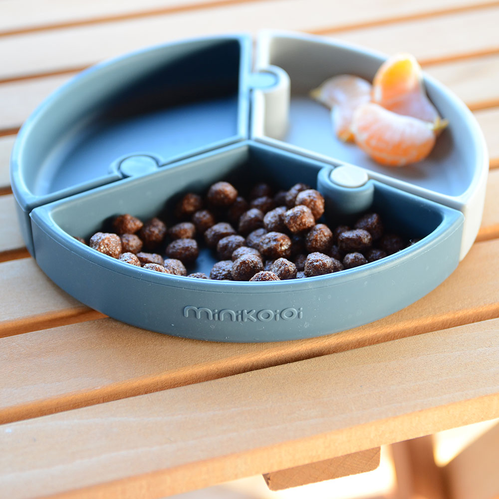 Minikoioi Puzzle Plate - Mineral Blue/Powder Grey