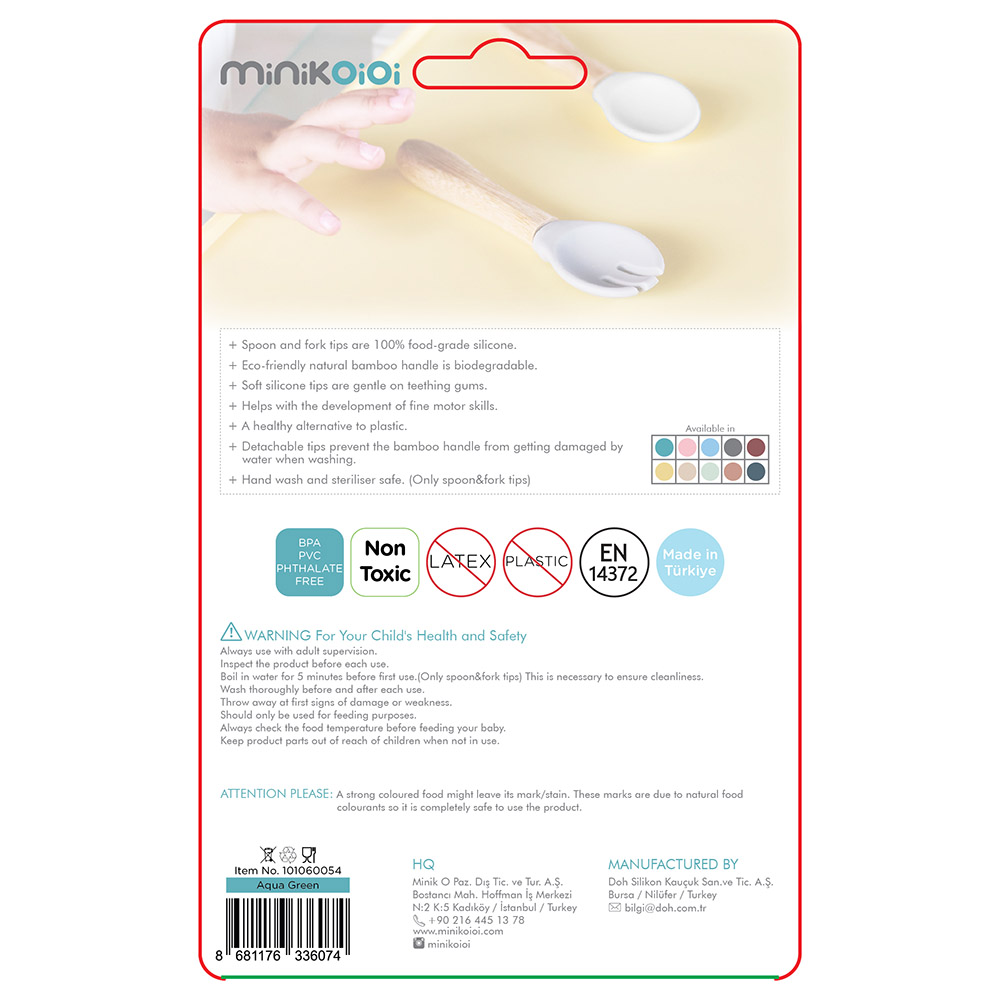 Minikoioi Dig In Spoon & Fork - Powder Grey