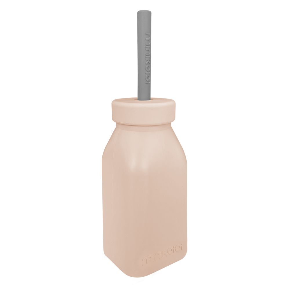 Minikoioi - Bottle & Straw - Bubble Beige/Powder Grey - 200ml