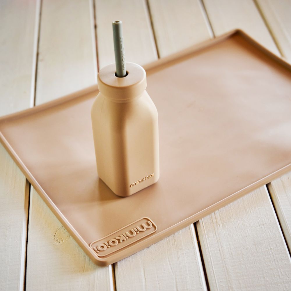 Minikoioi - Bottle & Straw - Bubble Beige/Powder Grey - 200ml