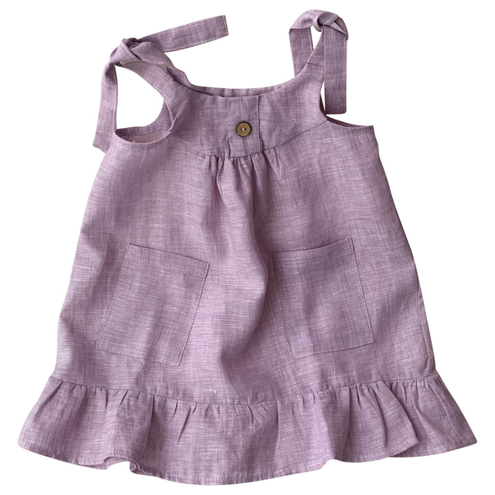 Minimou Kids Linen Dress - Lilac