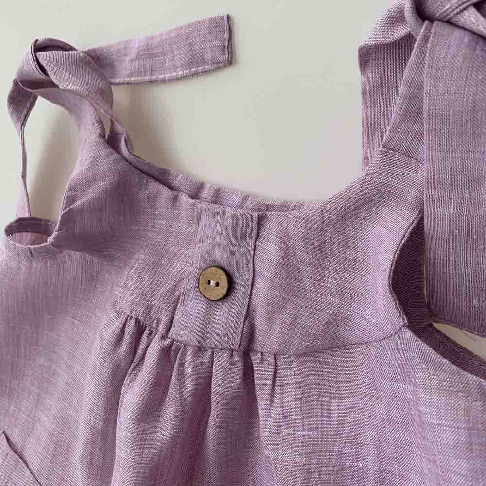 Minimou Kids Linen Dress - Lilac