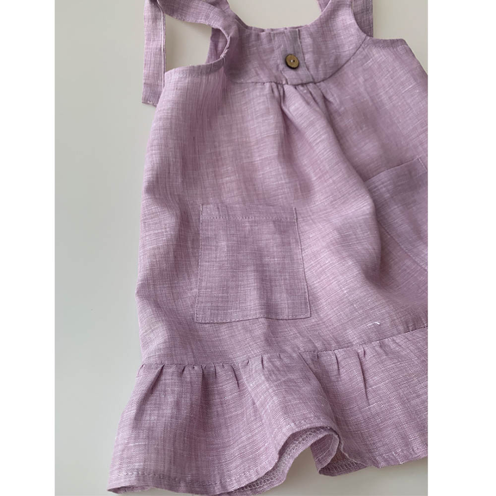 Minimou Kids Linen Dress - Lilac