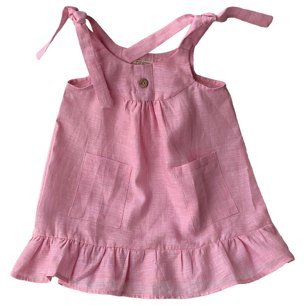 Minimou Kids Linen Dress - Pink